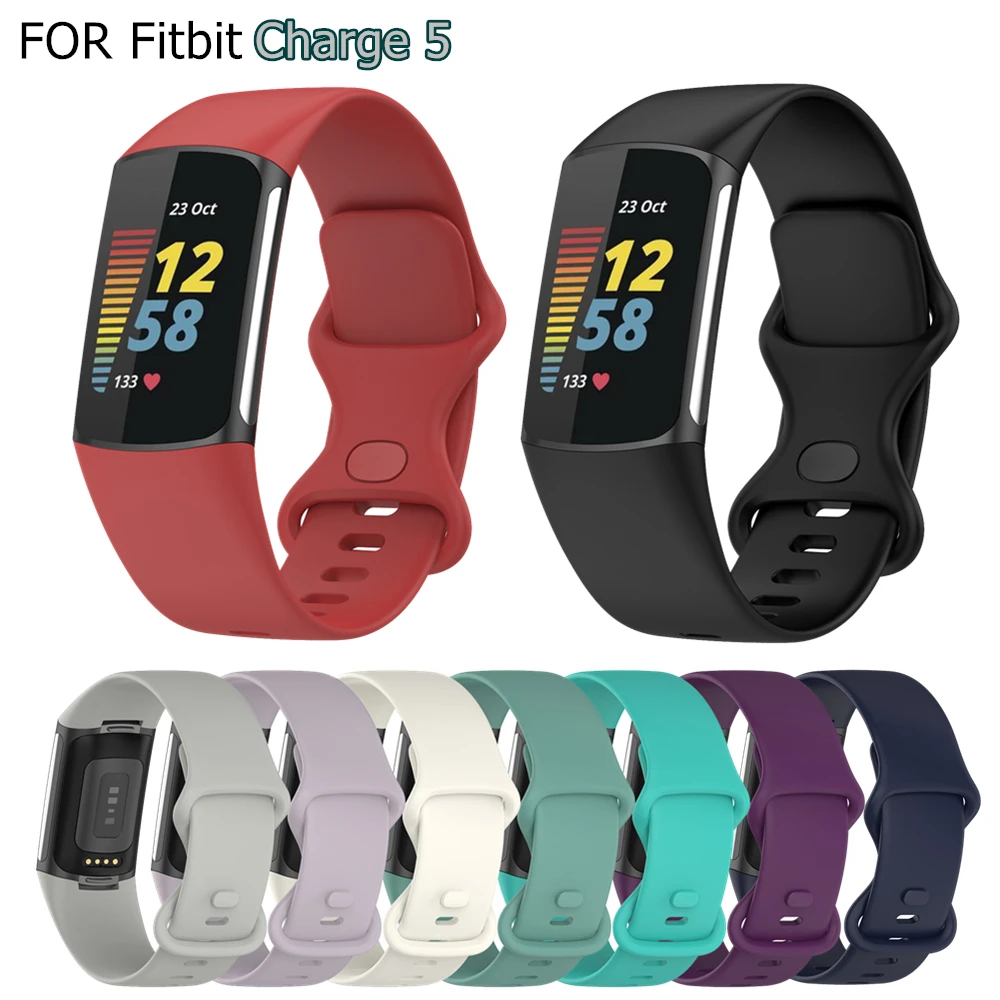 لينة سيليكون الفرقة حزام ل Fitbit تهمة 5 سوار ذكي استبدال معصمه ل Fitbit Charge5 الرياضة حزام ساعة الأشرطة