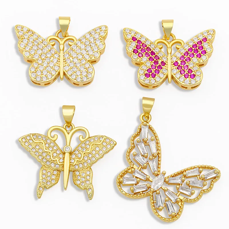 OCESRIO DIY White Stone Butterfly Pendant Small Refinement Pendant Supply For Handmade Jewelry Making Accessories pdta105