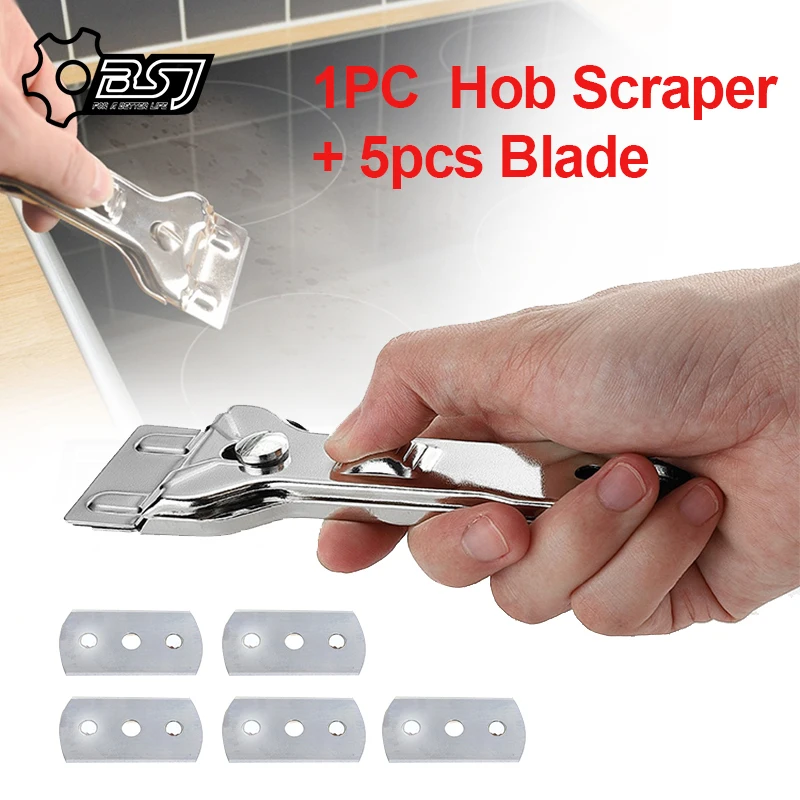 1PC Multifunction Cleaner Hob Scraper Remover With 5pcs Blade For Kichen Cleaning Oven Glass Ceramic Cooker Tools Utility Knife