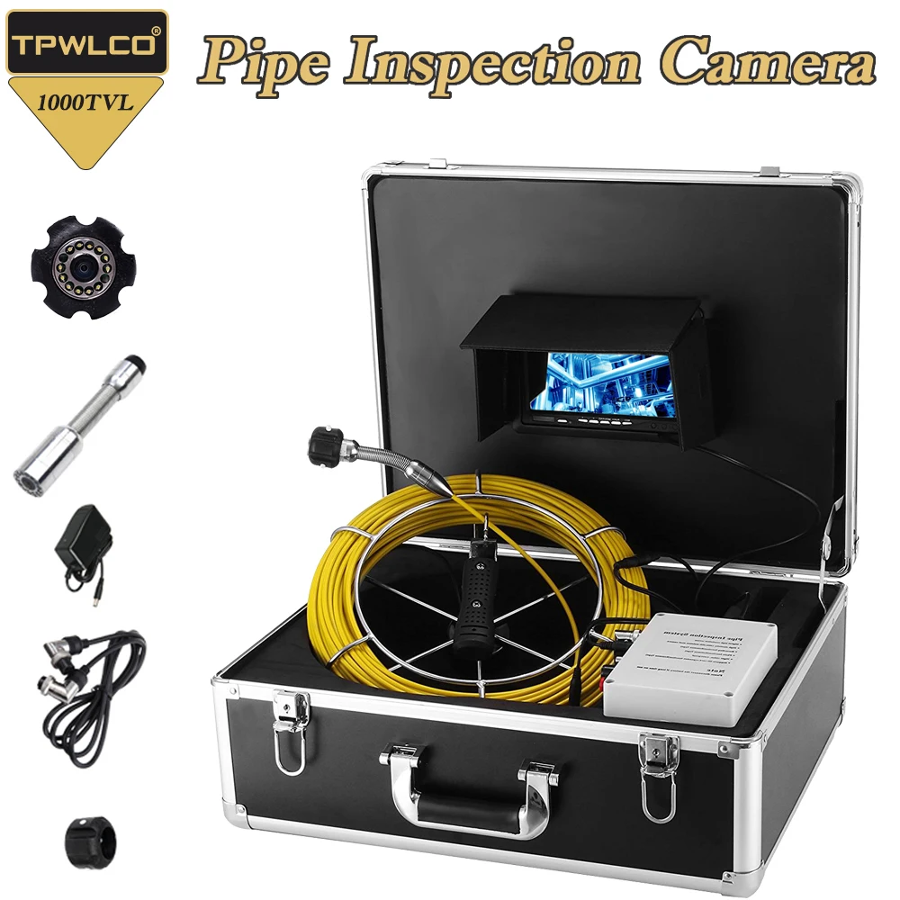 

12degree Industrial Sewer Inspection Camera 12V4500mAh Battery Water-Proof 23mm 7inch 20m Pipe Drain Video Endoscope System