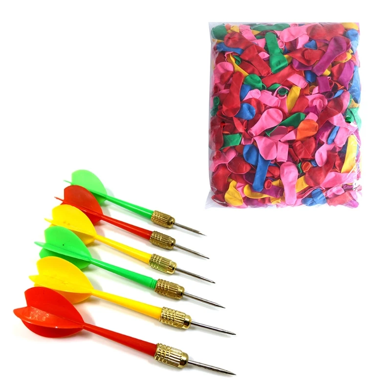 2024 New Outdoor Game Competitive Darts Toys Colorful Balloon Metal Darts Set for Kids Adults Carnival Party Supplies