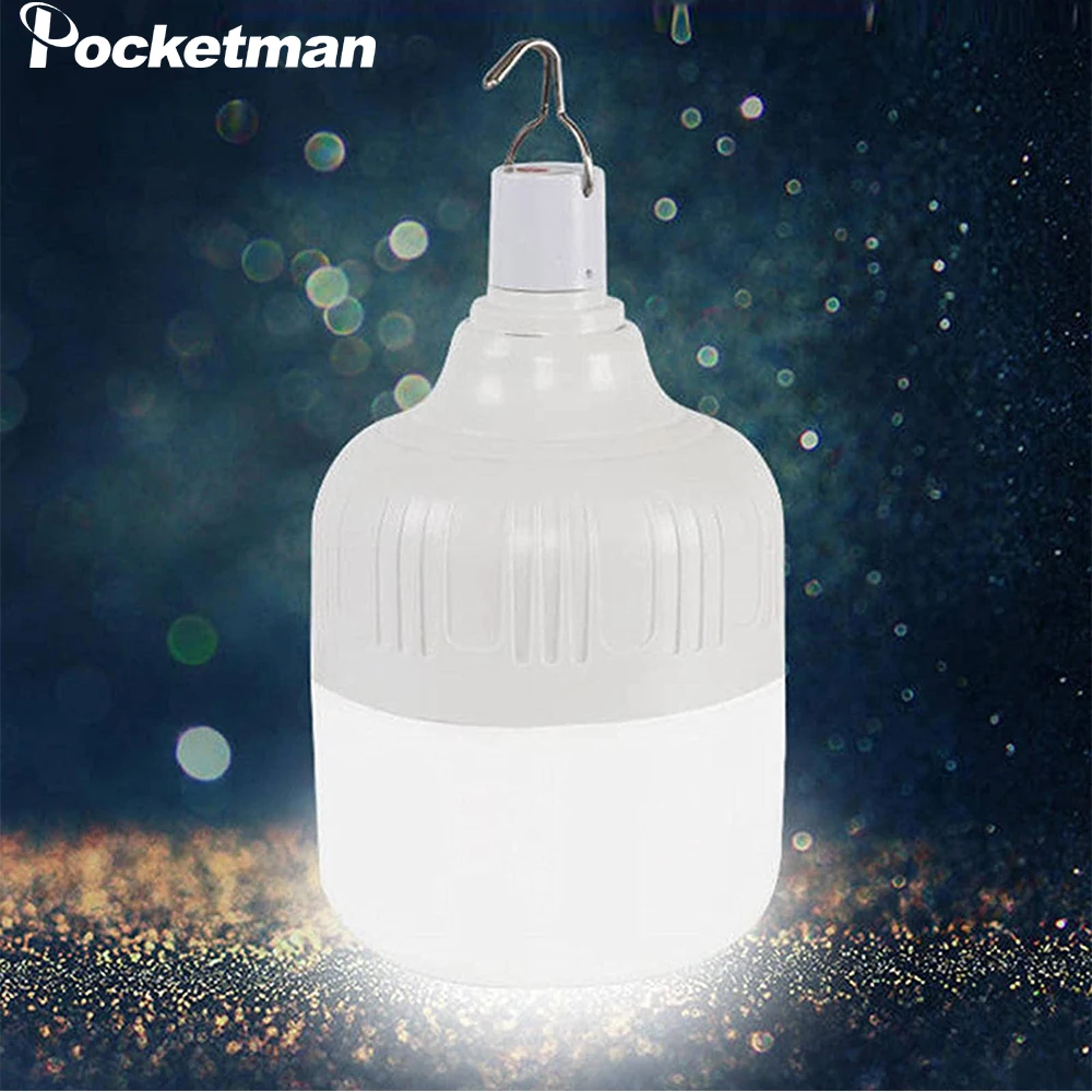 LED Rechargeable Bulbs Lamp Night Light Outdoor Mobile USB Camping Light Bulb Emergency Light with Built-in Battery