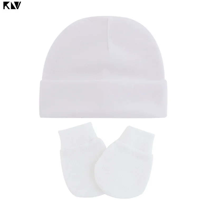 Baby Anti Scratching Cotton Gloves Infant Hat Set Newborn Face Protection Scratch Mittens Breathable Cotton Warm Cap Baby Bonnet