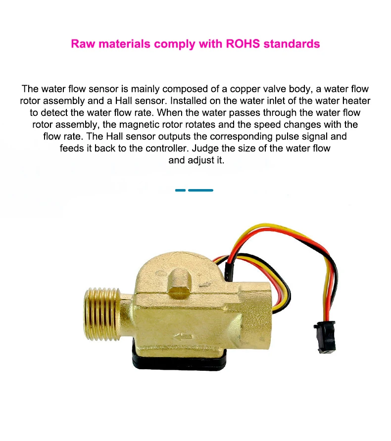 1/2 "wasser Flow Sensor Messing 1,75 MPa Halle Sensor Turbine Puls Durchflussmesser DC5 ~ 18V Verwendet Für Wasser heizungen Wasser Spender – Detail 3