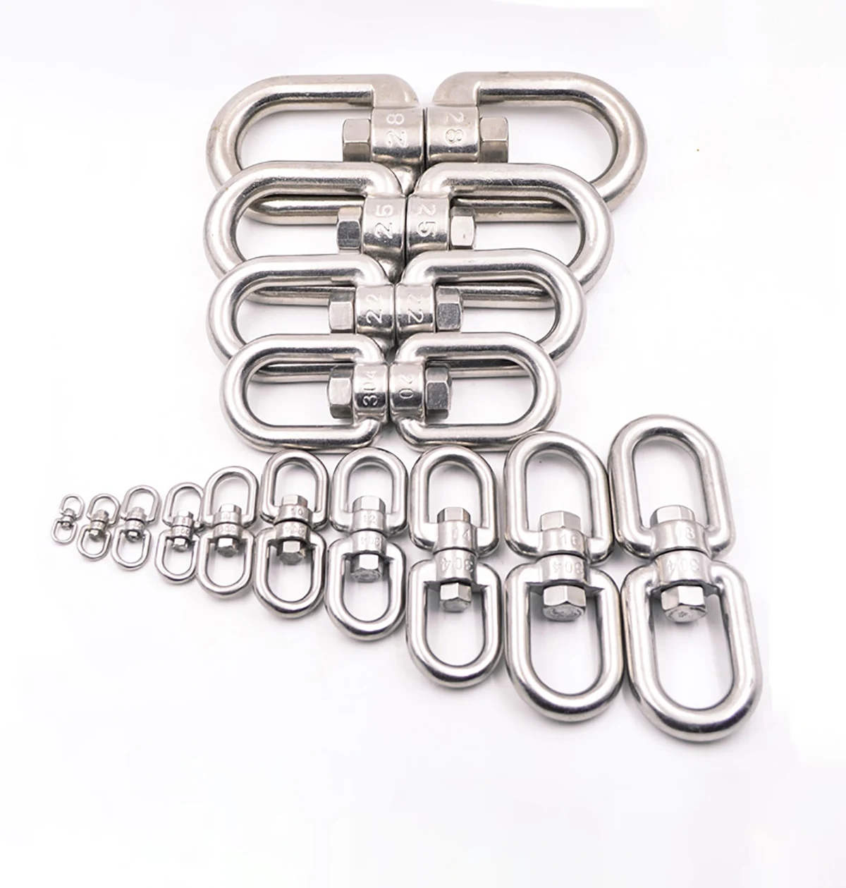 1pcs 304 Stainless Steel 8 shape Rotating Ring M3 - M20 Wire Rope Lock Chain Connecting Buckle Multifunctional Lock Shackle