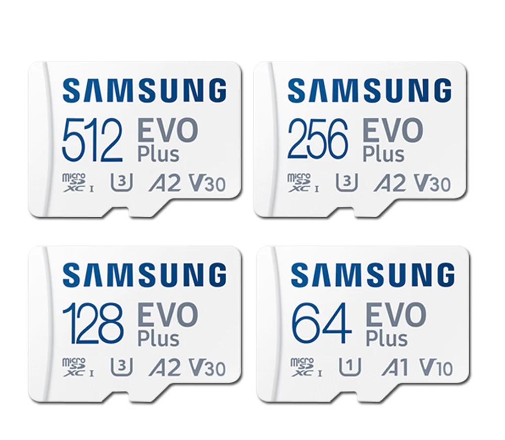 SAMSUNG-EVO PLUS Cartão Micro SD, Classe 10 SDHC, SDXC, UHS-1 Cartão de Memória, Cartão MicroSD TF, MB-MC64KA, 100% Original, 128GB, 32GB, 64GB