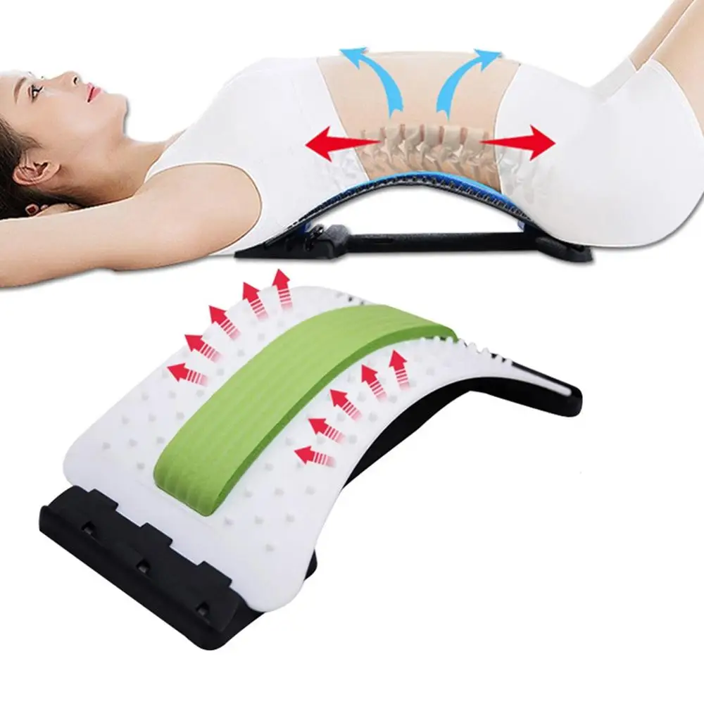 Back Support Massager for Pain Relief, Adjustable Stretcher, Lumbar, Cervical Spine, Acupressure, 3 Levels, THANKSLEE