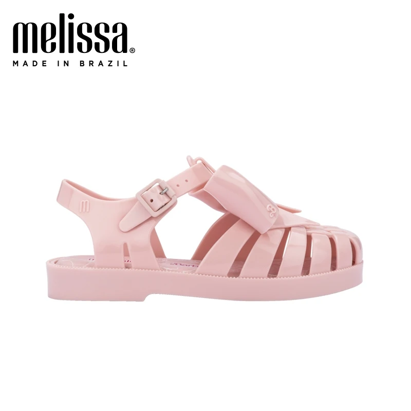 2021 New Mini Melissa Summer sandals Girl and boy Roman Bow Shoes Soft Sparke Fashon Jelly Shoes Melissa Beach Sandals Shoes