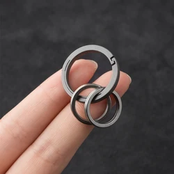 Real TC4 Titanium Alloy Key Ring EDC Keychain Rope Drop Hanging Buckle Men Women High-Quality Car Key Chain Connection Carbine