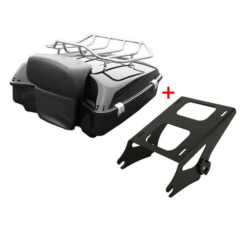 

Motorcycle Chopped Pack Trunk Razor Backrest Rack For Harley Tour Pak Touring Road King Road Glide Street Glide 2014-2019