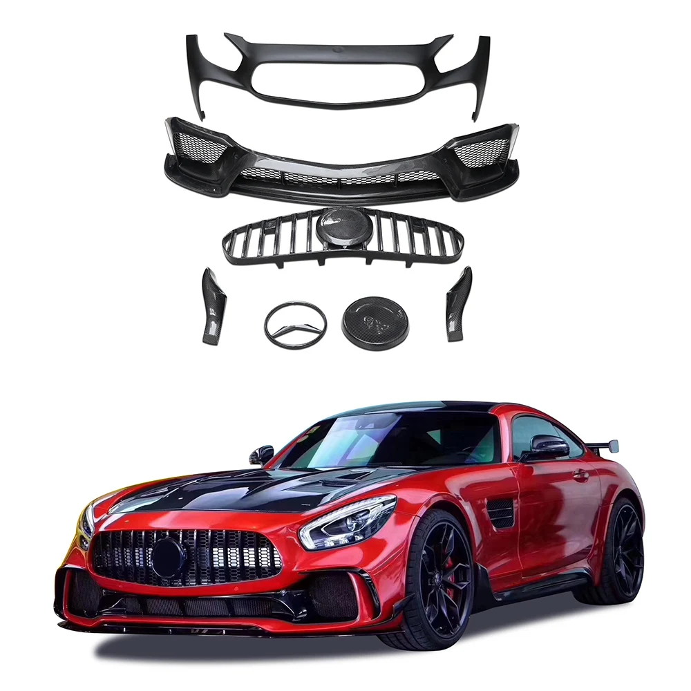 

Car Front Bumper Main Grille Splitter Lip Body Kit Spoiler Diffuser Kit For Mercedes Benz AMG GT IMP Style