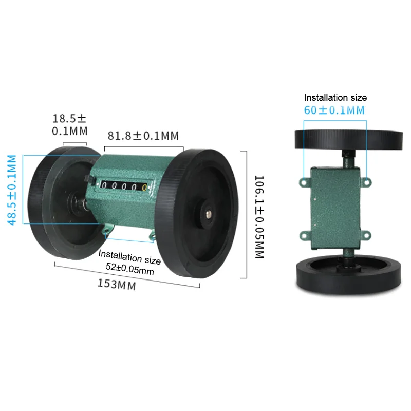 Z96-F M/Y Length Distance Four-Digit Meter Code Counter Mechanical Counting Meter Double Roller 0-9999.9m