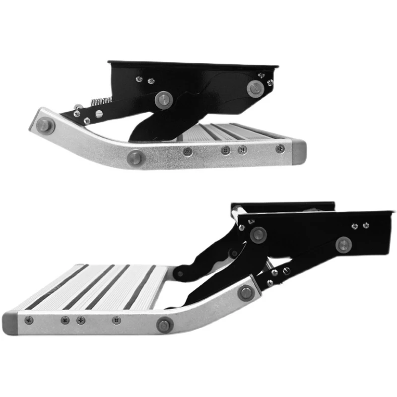 RV Folding Step Board Aluminum Alloy Manually Shrink Single-layer Pedal Car Modification Safety Non-slip Simple Pedal