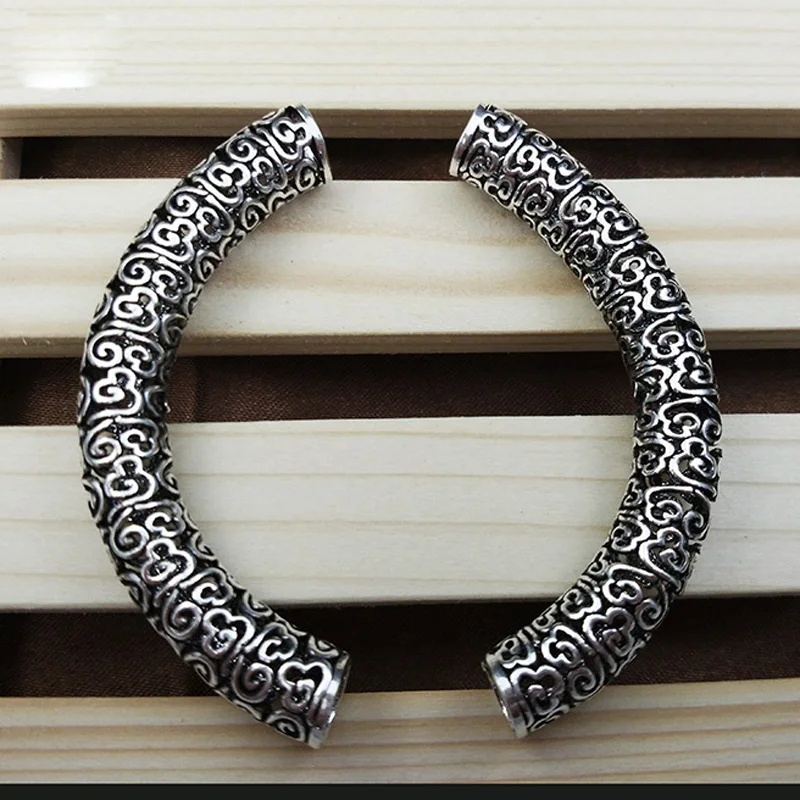 8MM 100% 925 Sterling Silver Vintage Tube Large Hole Tubular Spacer DIY For Bracelet Necklace accessories image 6