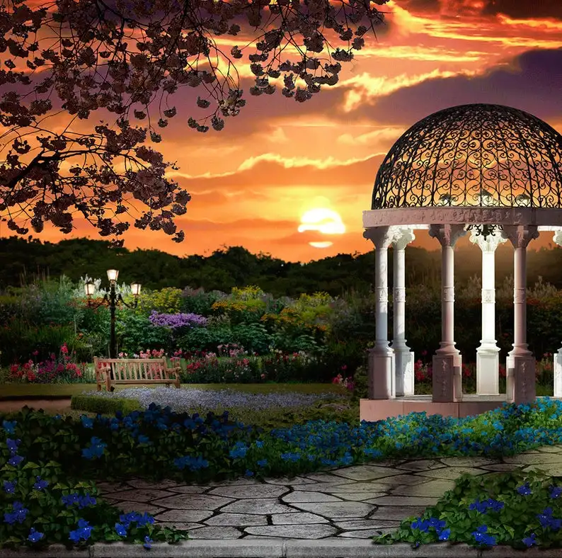 Twilight Gazebo Garden Prom Dance Events photo backdrop High quality Computer print party backgrounds