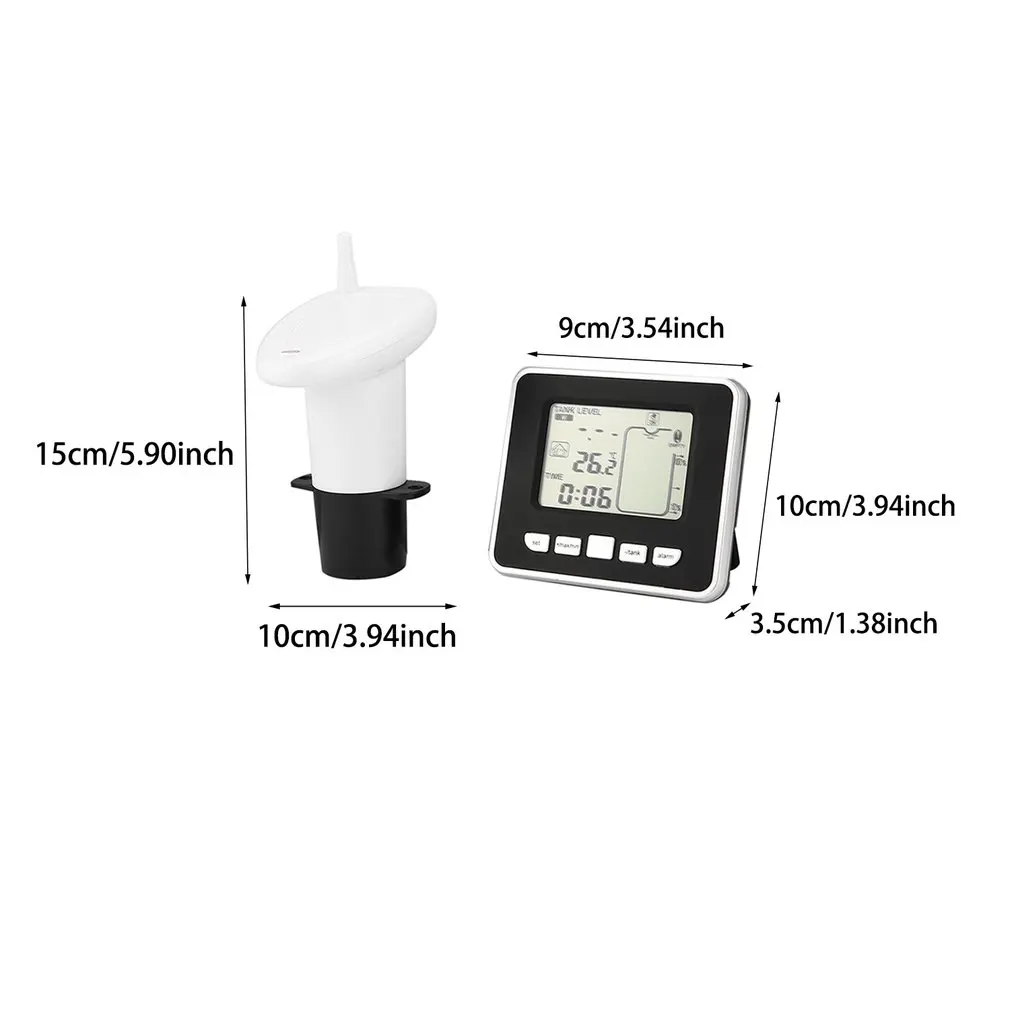 Hot 433MHz Ultrasonic Wireless Water Tank Liquid Depth Level Meter Sensor with Temperature Display with 3.3 Inch LED Display