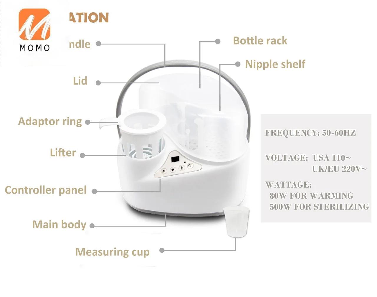 Hot selling digital baby bottle warmer simple steam sterilizer food heater and warmer baby products of all types