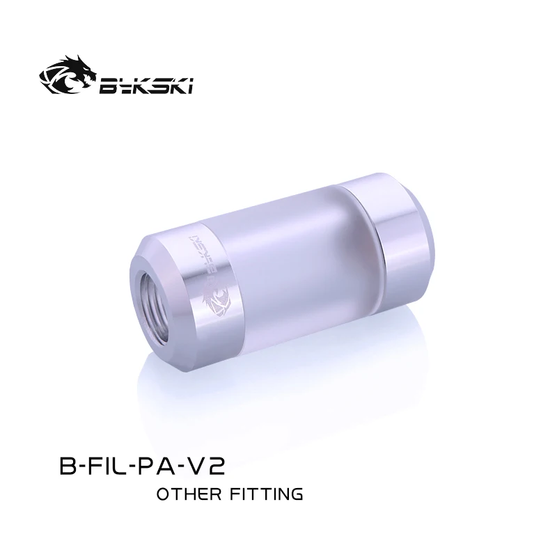 Bykski B-FIL-PA-V2 Double G1/4 Metal +Acrylic Filter Water System Dedicated Dual Spiral Pattern Brass Connector Computer Fitting