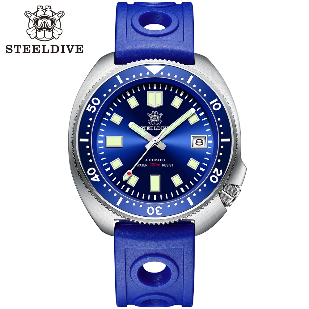 Steeldive Merk SD1970 Tonijn Duikhorloge 200M Waterdicht Sapphire Crystal NH35 Automatische Mechanische Rvs Heren Horloge