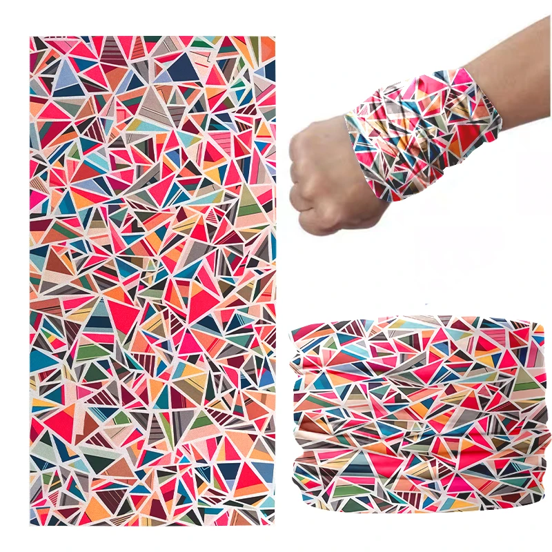 Bufanda deportiva con estampado 3D para mujer, pañuelo con patrón denso en capas, divertido, a prueba de polvo, accesorios para el cabello