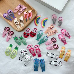 Kids Headwear 20Pcs/Lot Cartoon Hairpin Cute Animal Water Dripping Flower Hair Clip Star Striped Barrette Girls Hair Accessories