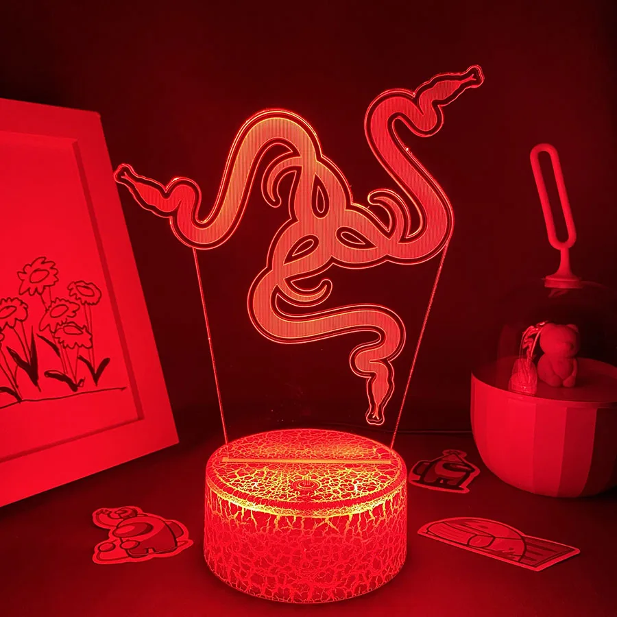 Hot Game Razer Logo 3D Led Neon Night Light Birthday Toys Gift For Raser Gamer Boyfriend Kid BedRoom Table Decor Razer Lava Lamp