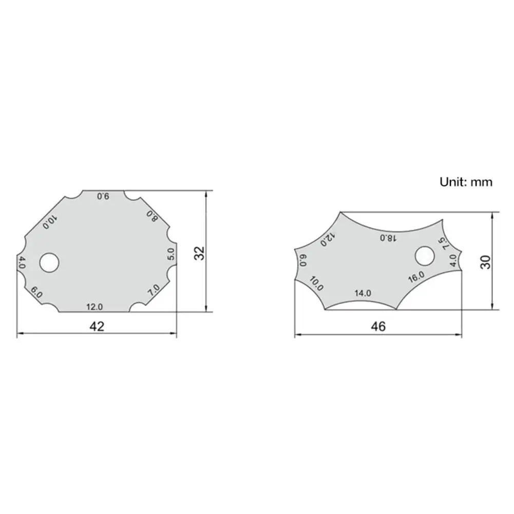 2Pcs/Set Stainless Steel Welding Gauge Key Tee Joint Welding Gauge Throat Depth Leg Length Gauge Ruler Welder Inspection Ruler