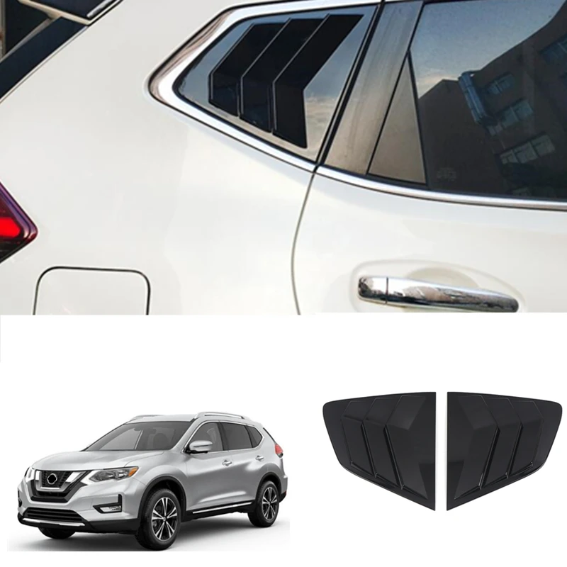 Car Accessories for Nissan Rogue X-Trail T32 2014-2020 Rear Window Louvers Shutters Blinds Cover Trim 2pcs