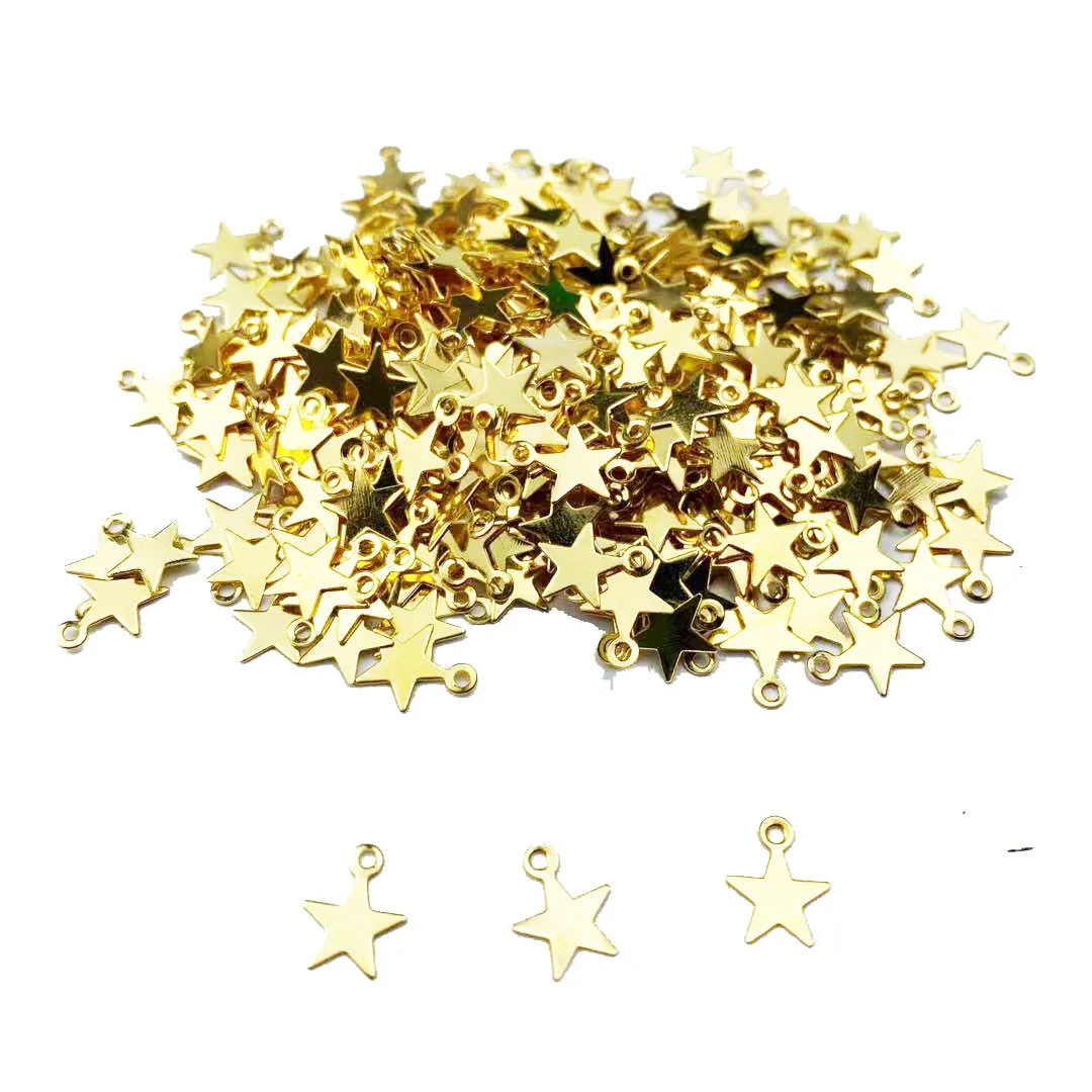 100Pcs/lot Gold Color five Star  Pendant Necklace Fashion  Jewelry  Gifts