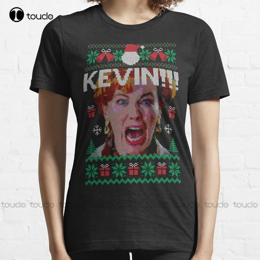 Kevin!!! Home Alone New York Christmas 90S Ugly Sweater Classic T-Shirt Grey T Shirts For Men Custom Aldult Teen Unisex Xs-5Xl