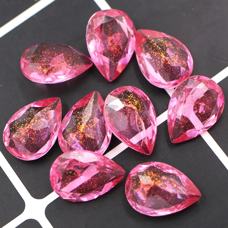 Nail Decoration Water Drop Transparent Fancy Resin Pointback Rhinestones Teardrop Strass Jewelry Accessories