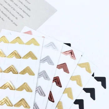 120 Pz/lotto 5 Lenzuola Vintage Angolo di Carta Kraft Adesivi Per Album Foto Decor FAI DA TE Retro Adesivo Cornice Decorazioni Scrapbooking