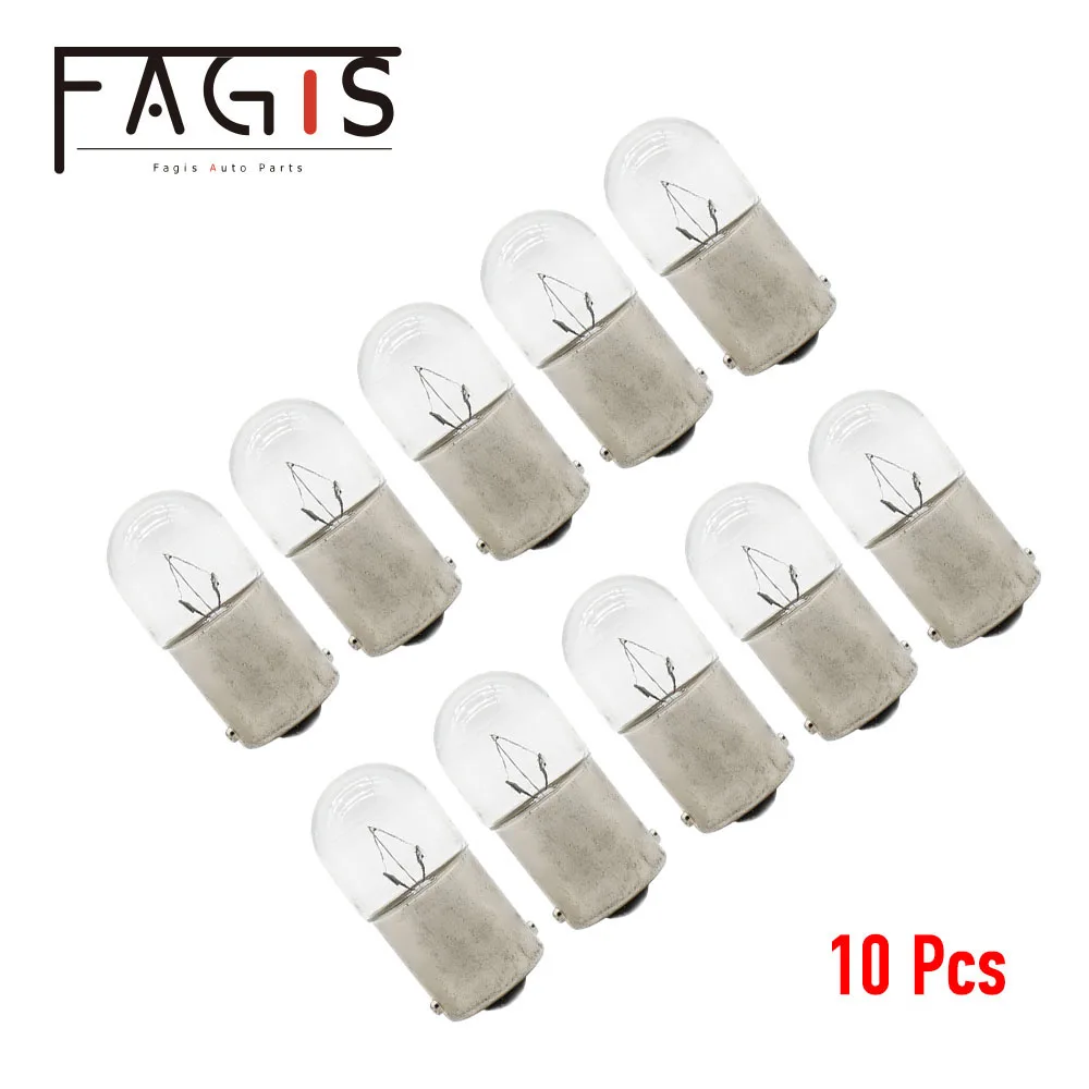 Fagis 10 Uds Original R5W R10W 12V 24V 5W 10W T16 bombilla de señal de coche estándar Auto camión luz Interior matrícula lámparas halógenas