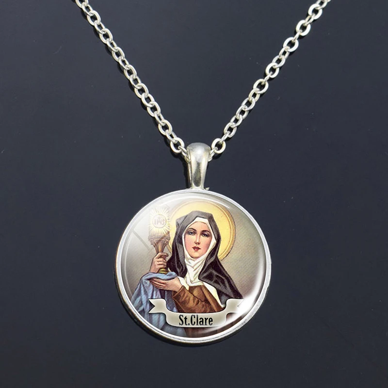 Religious Necklace 12 Saint Francis Clare Therese Jude Paul Anthony Padua Patrick Michael Rose Joseph Valentine Necklace