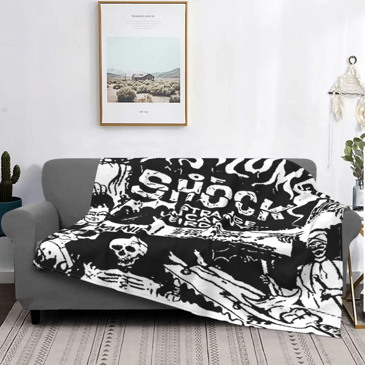 Asylum Of Shock-Manta con capucha para cama, colcha de muselina a cuadros, 90 cm, pickick