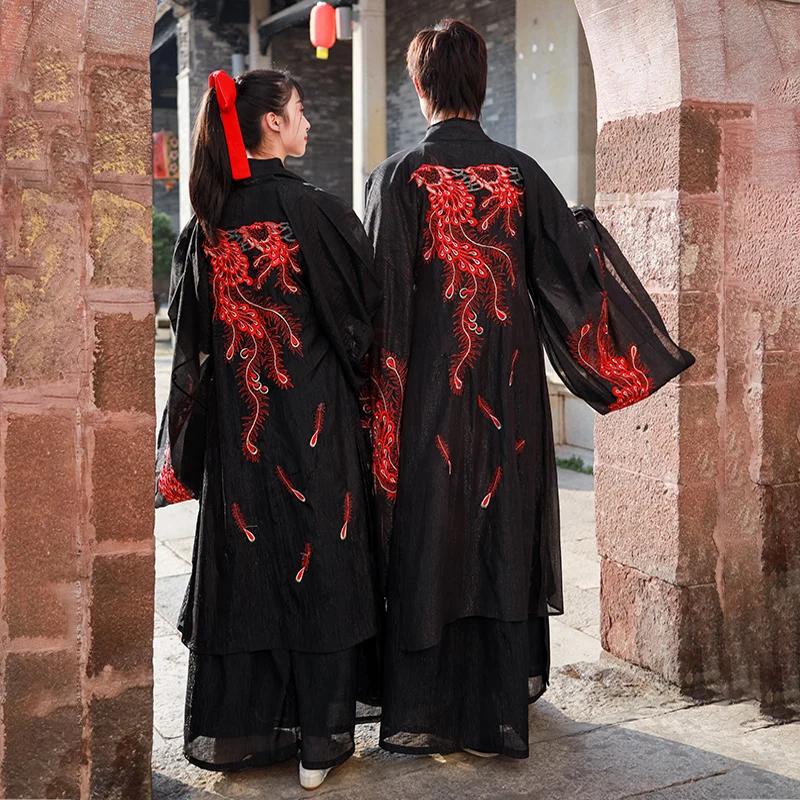 Chinese Dress Hanfu Black Embroidery hanfu Women Dresses China Style Customized Cosplay Costumes Kimono Traditional Clothing Men