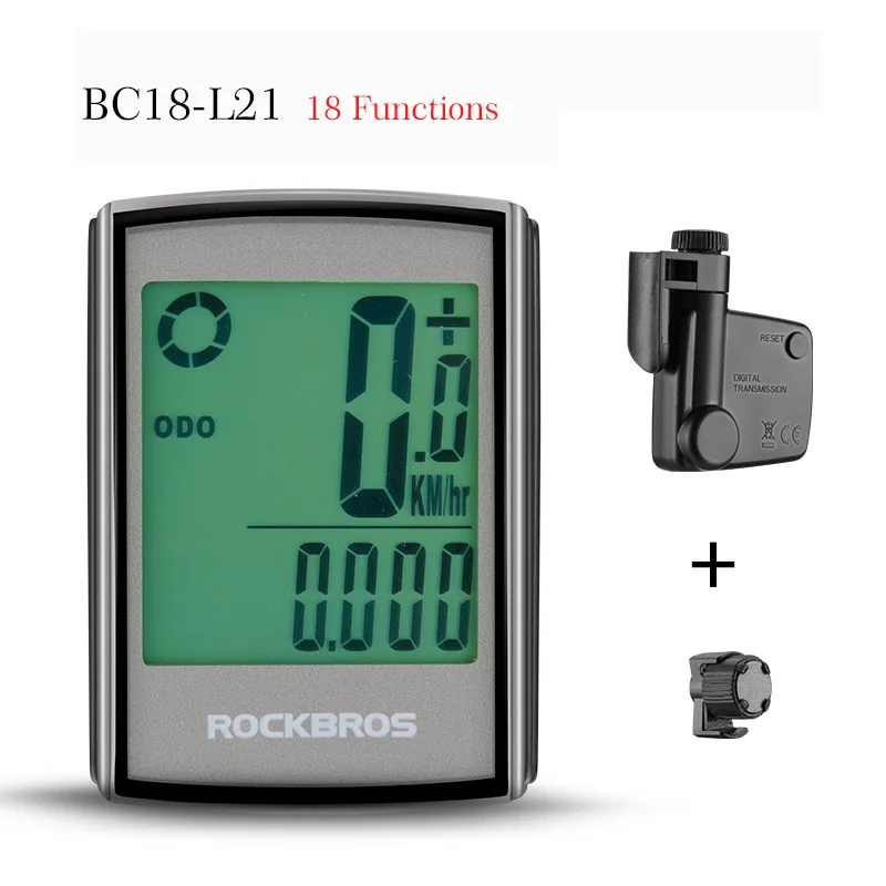 ROCKBROS Bicycle Computer Bike Wireless Computer Cycling Waterproof Wireless Speedometer Stopwatch LED Display Digital Computer