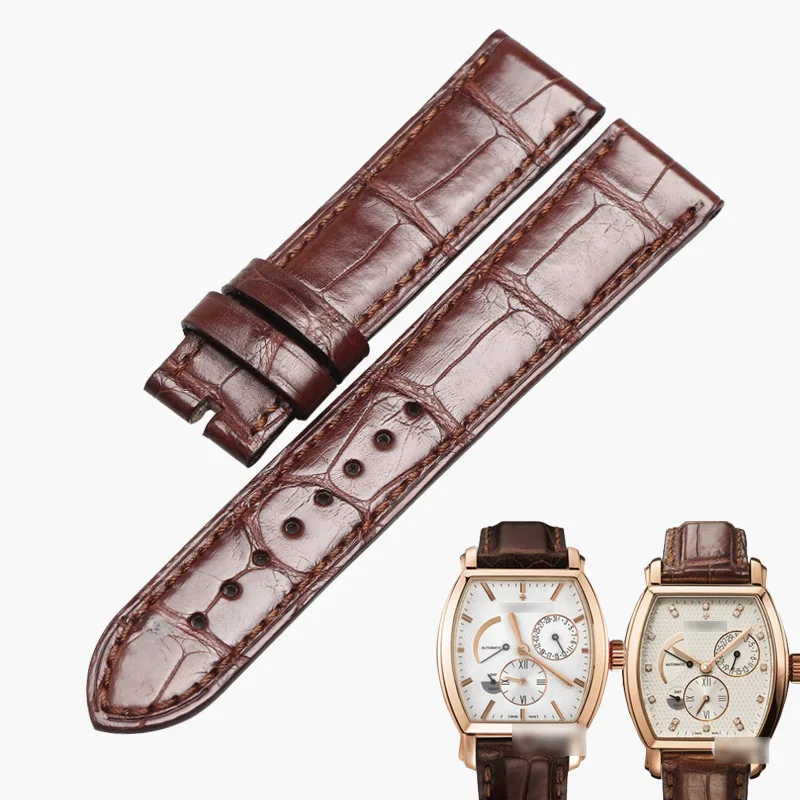 

WENTULA watchbands for MALTE 47400/83080 alligator skin /crocodile grain leather strap watch band