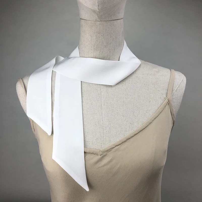 Écharpe en pansement de Chine à deux couches pour femme, ruban de sac mignon, blanc naturel, mode, haute qualité, 100%