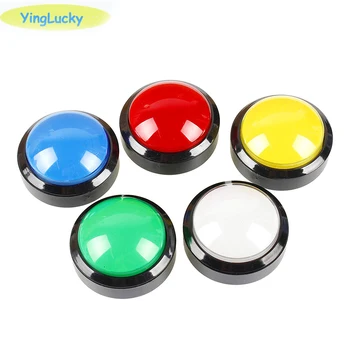 yinglucky 2pcs Big Dome Pushbutton 60mm Illuminated Arcade Push Buttons Led 12v Power Button Switch Push Button with Microswitch