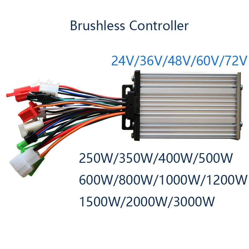 250W-1000W Ebike Controller Brushless DC In Wheel Motor Driver 24V/36V/48V BLDC Hub Motor Controller