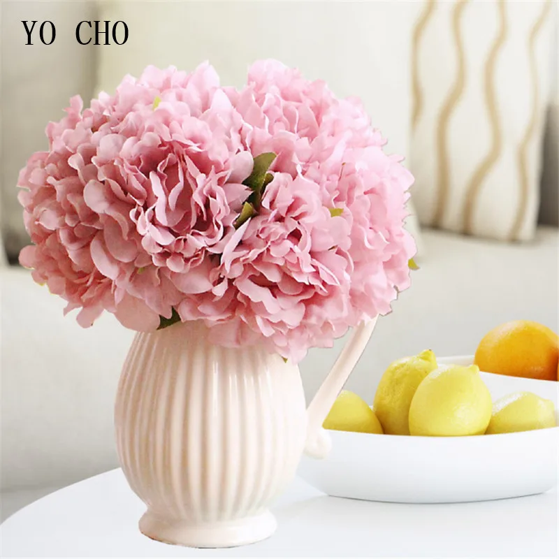 1 Big Head Silk Peonyies Artificial Flowers Branch Fake Peony Flowers for Home Wedding Decoration Indoor Vase Table Decor Flower