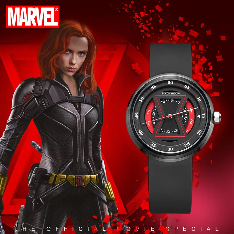 Oficial da disney capitão marvel casual quartzo relógios de pulso 3d estéreo dial 100m waterprooof esporte 2020 novo relógio feminino meninas tempo