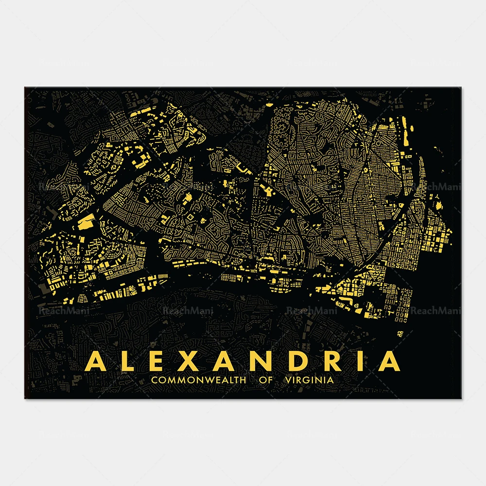 Alexandria landmark prints, waterfall church landscape printing, Toronto landscape map poster canvas printing living room decora