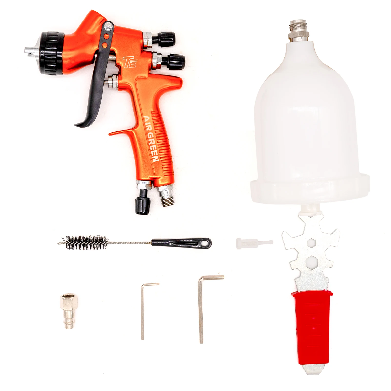 Pneumatic TE Spray Gun Nozzle Airbrush 1.3mm 600ml HVLP Paint Car Painting Furnitures DIY Painting Kit