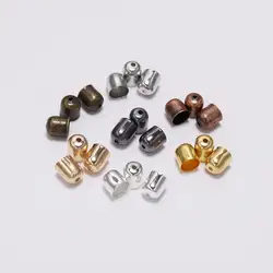 50-100pcs/lot 4-12mm Tassel Leather Cords Buckle End Tip Cap Suede Fiber Crimps End Beads Caps For DIY Jewelry Making Supplies