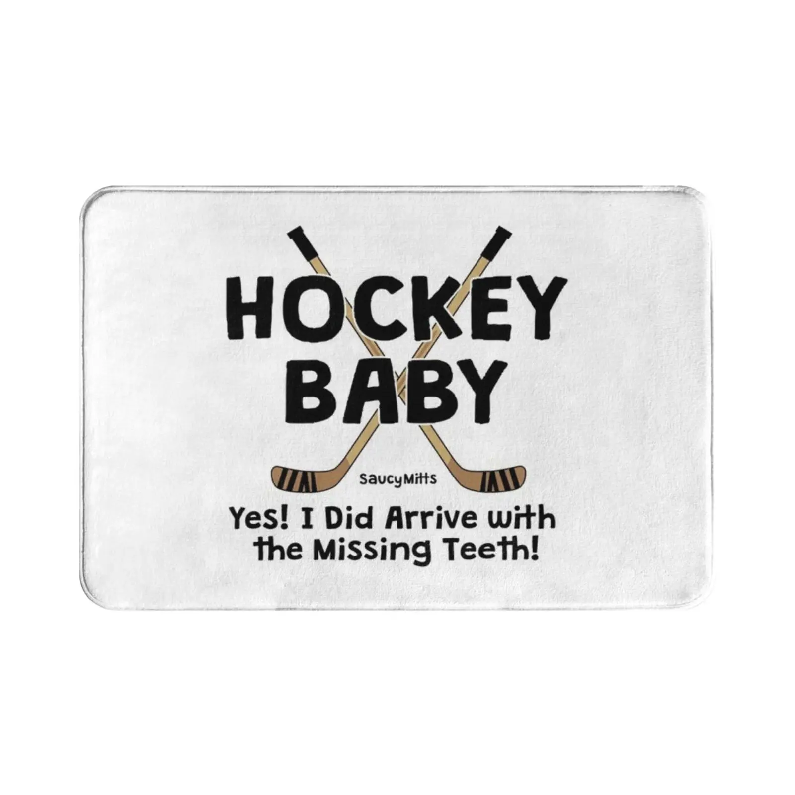 Hockey Baby Yes I Arrived With Missing Teeth Carpet Mat Rug Cushion Soft Non-Slip Hockey Baby Ice Hockey Hockey Infant