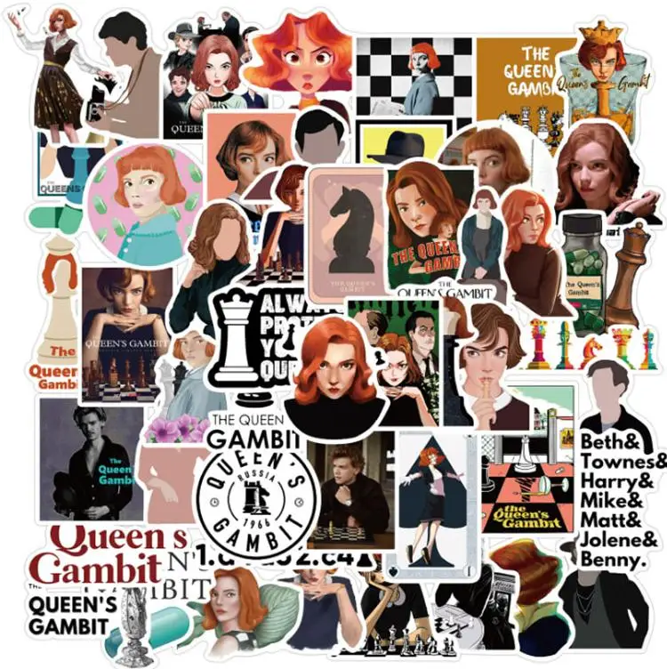 10/30/50pcs Queen's Chess Game Sticker School Student Diary Hand Ledger Stationery Mobile Phone Guitar Decoration Kawaii  Kids