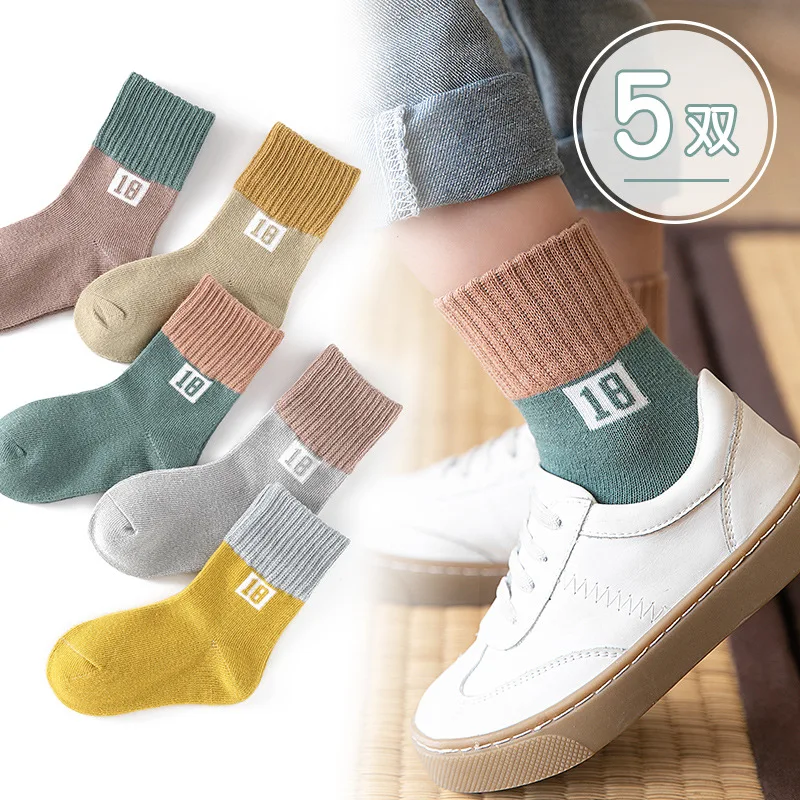 

5 Pairs Boys Girls Socks Autumn Winter Cotton Baby Socks Kids Boy Meias Para Bebe Kids Socks for Children Boys Socks 1-12Y