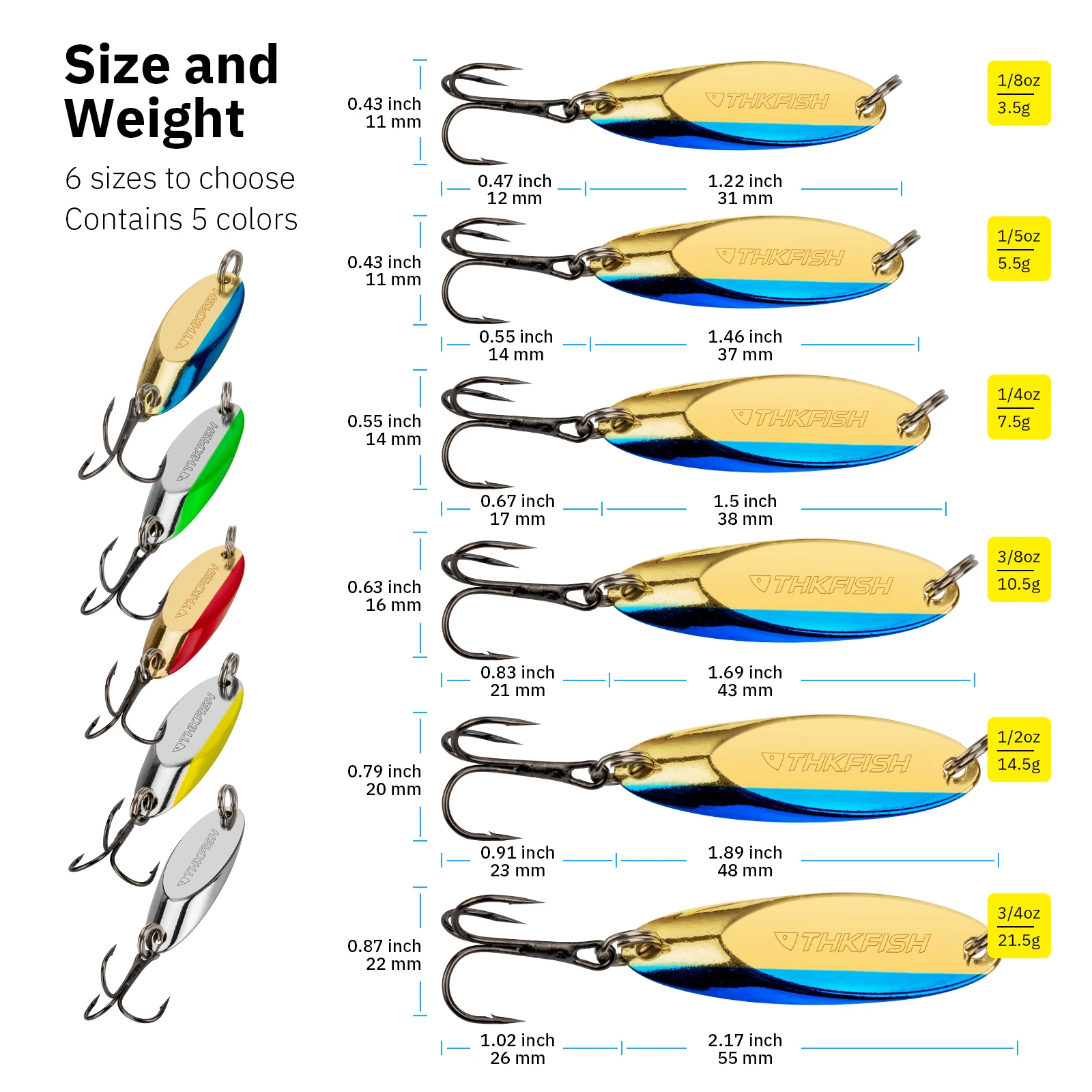 THKFISH 5 pièces cuillère en m - Fishing Lure Swimbait avis et prix